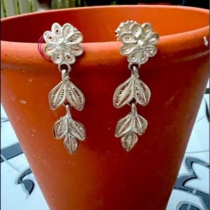 Silver earrings,